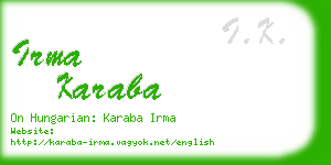 irma karaba business card